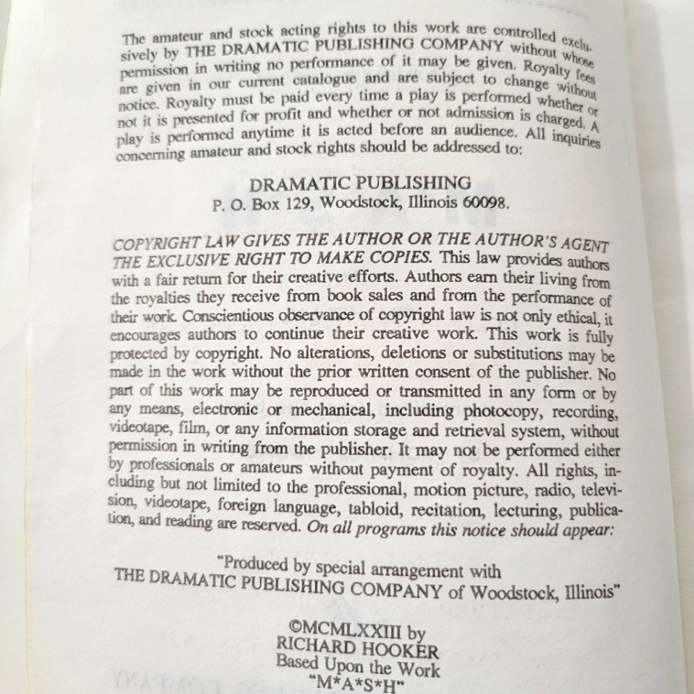 Play Script/M*A*S*H by Tim Kelly 1973 - Picture 3 of 7